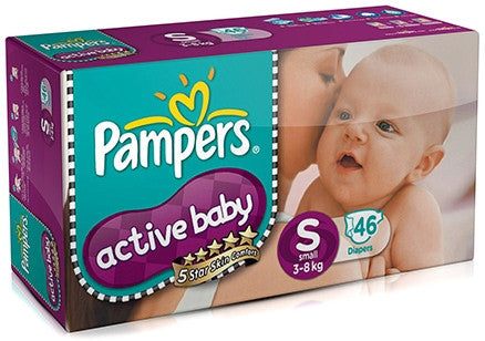 Pampers Active Baby Diapers Small - 46 Pieces