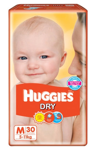 Huggies Dry Diapers Medium - 30 Pieces